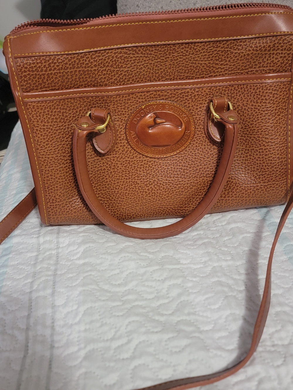 Leather Satchel In Cognac